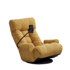 Adjustable Yellow Swivel Lounge Chair with 360-Degree Rotating Seat and Headrest Support, Leisure Chair Deck Chair - Game Chair for Living Room