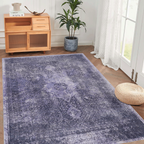 LOOM & LUXE Area Rug 6x9, Washable Rug, Low-Pile, Non-Slip, Non-Shedding, Foldable, Kid & Pet Friendly - Area Rugs for living room, bedroom, kitchen (Anthracite, 6' x 9')