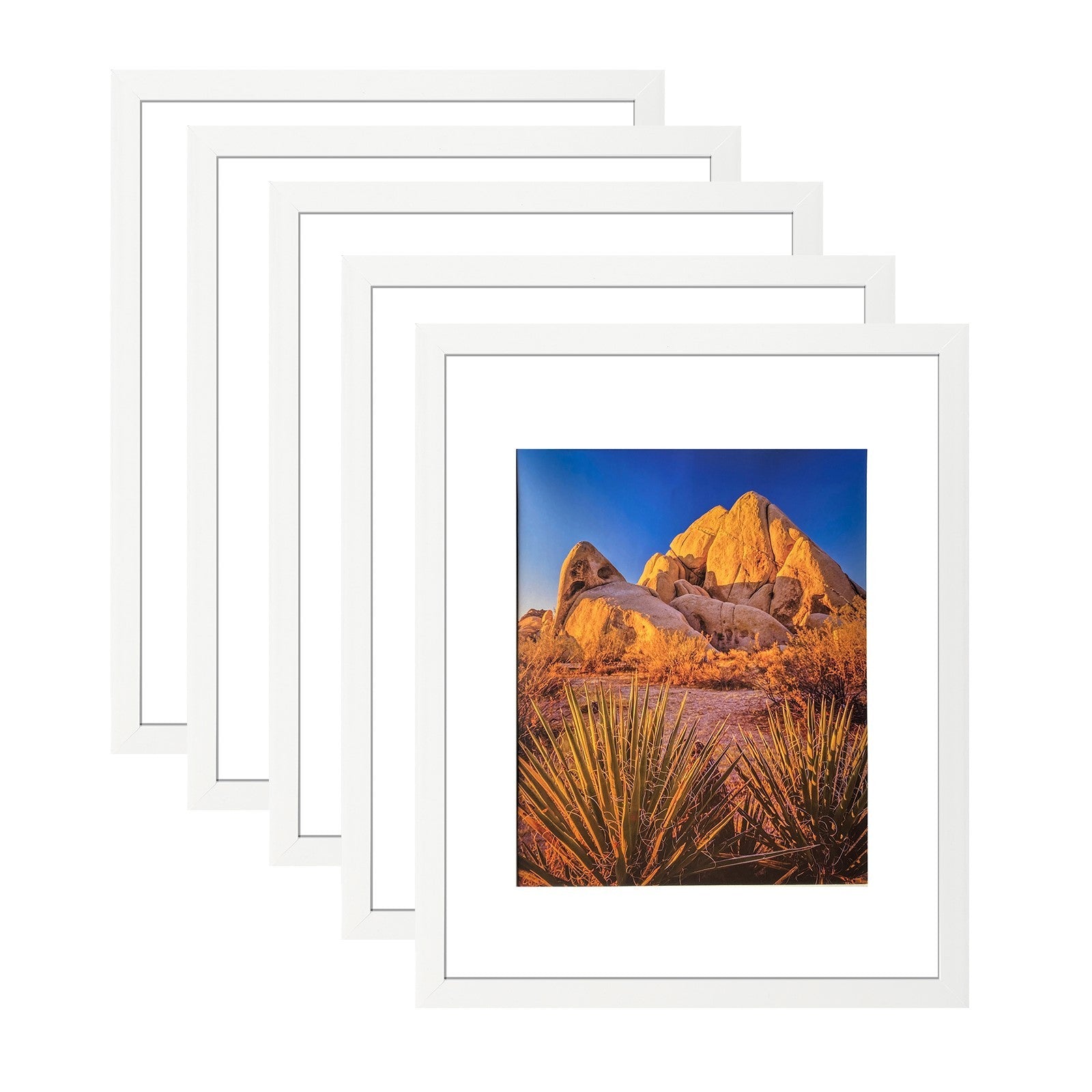 Picture Frame PVC White  Frame 13.4W*3.1D*16.4H /6.4LB Wall Mount Display , Pack of 5