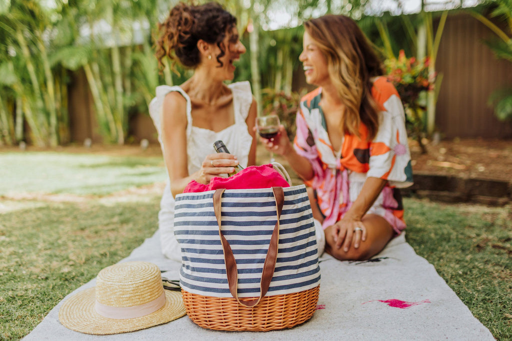 Coronado Canvas and Willow Basket Tote