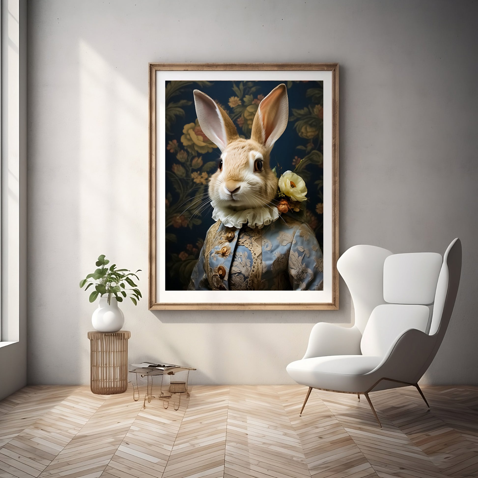 Victorian Bunny Portrait | Renaissance Animals Art Print | Rabbit with Ruffles from The Curated Goose