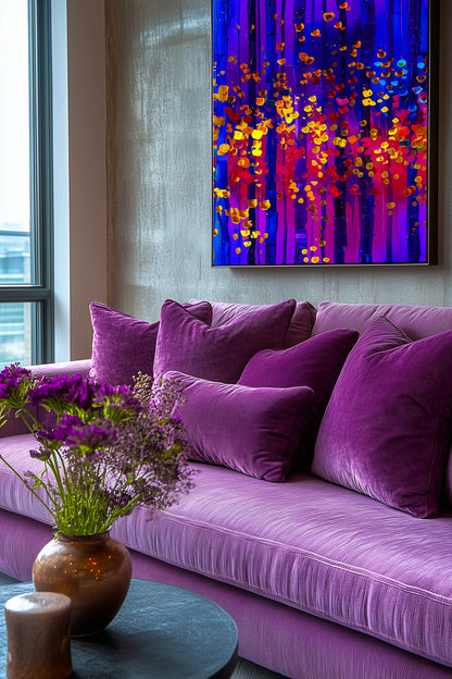Vibrant Abstract Canvas Art, Stretched Wall Decor, Modern Home Artwork, Colorful Contemporary Print, Perfect Gift for Art Lovers