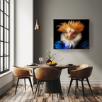Victorian Chicken Portrait Canvas Art: Quirky Farmhouse Decor