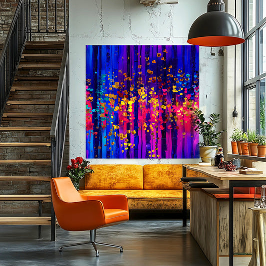 Vibrant Abstract Canvas Art, Stretched Wall Decor, Modern Home Artwork, Colorful Contemporary Print, Perfect Gift for Art Lovers