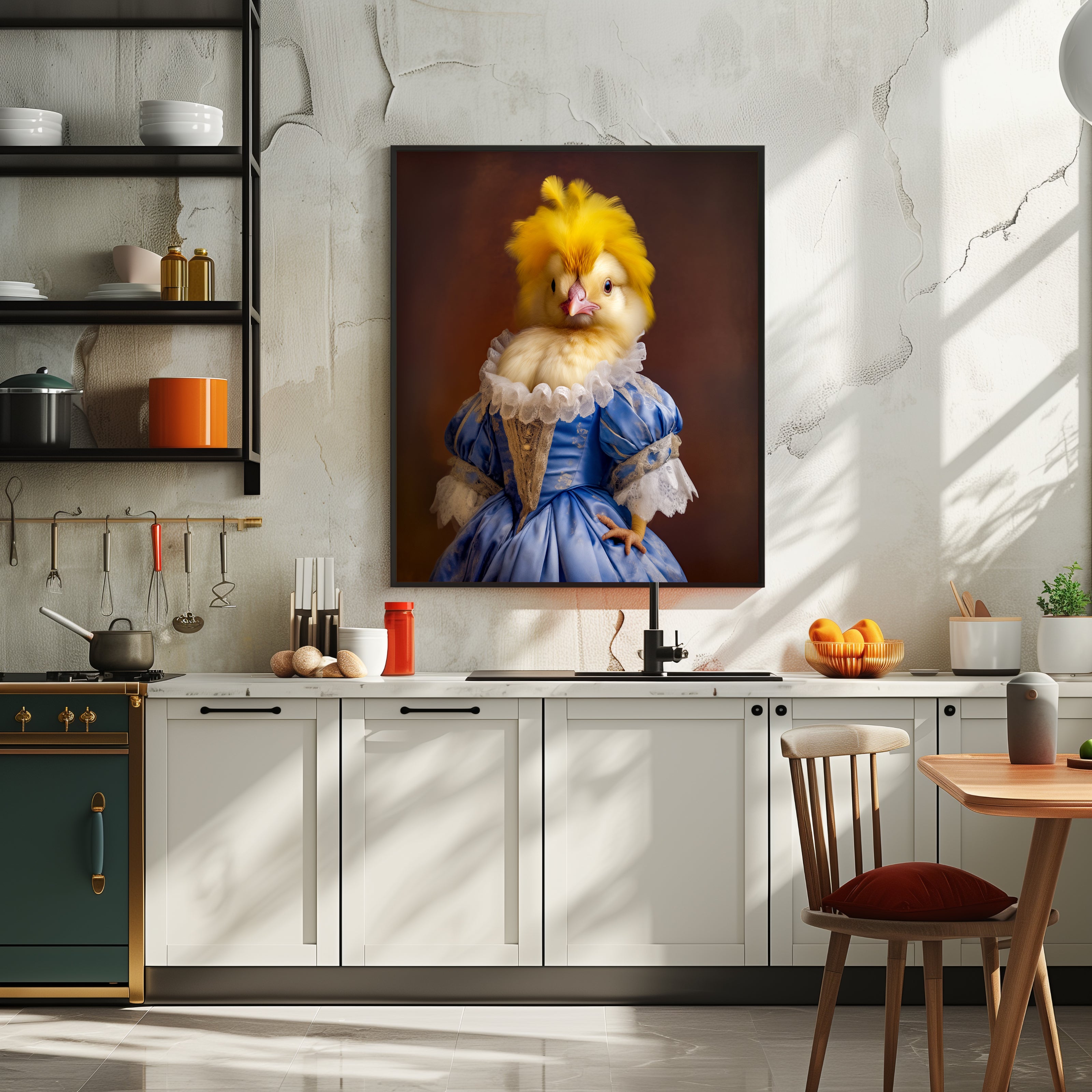 Victorian Chicken Portrait |  Canvas Animal Art Print