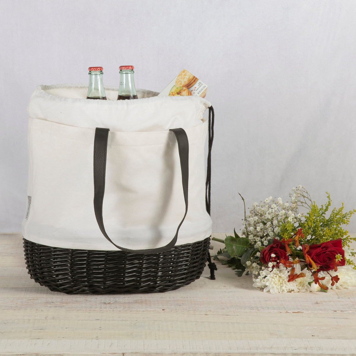 Coronado Canvas and Willow Basket Tote