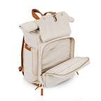 Carmel Roll Top Picnic Backpack Cooler with Utensil Set & Glass Water Bottles