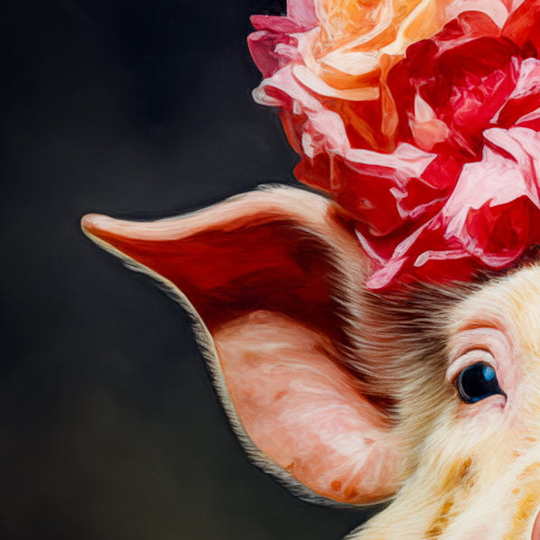 Victorian Pig Canvas Art Print- Marching Band Leader from The Curated Goose