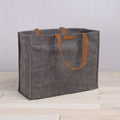 Market Waxed Canvas Tote with Leatherette Handles