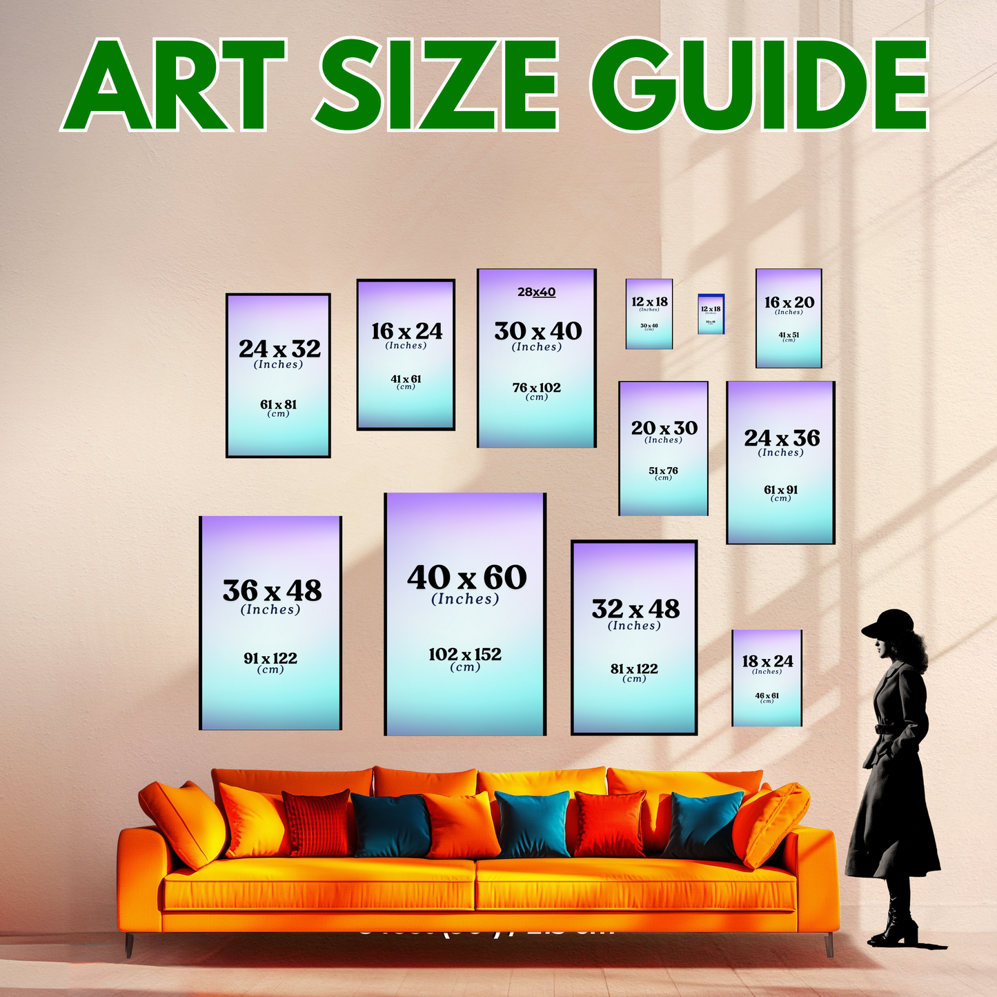 Colorful Cow Canvas Art Print: Maximalist Farmhouse Decor