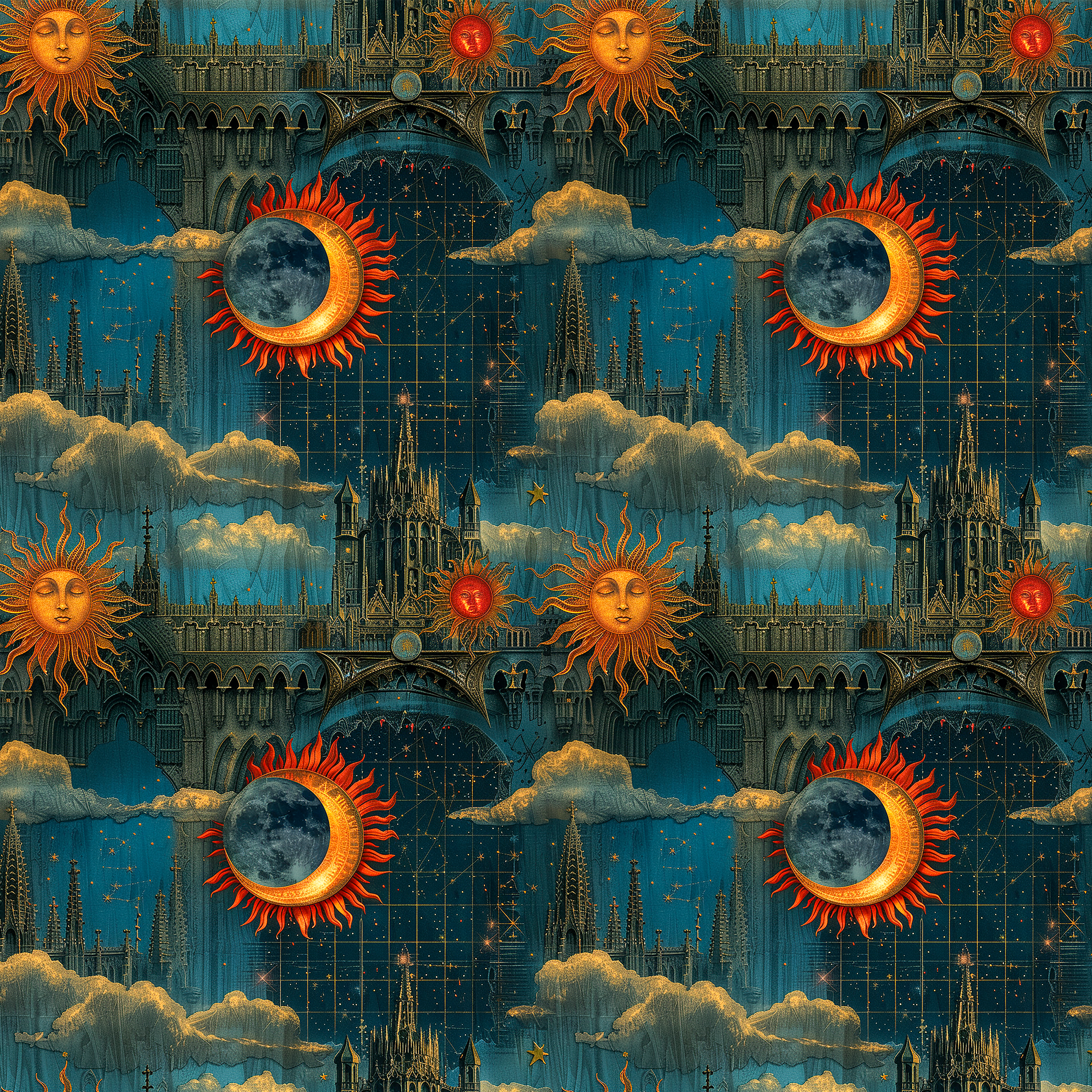 Celestial Sun and Moon Wrapping Paper: Ethereal Gift Wrap