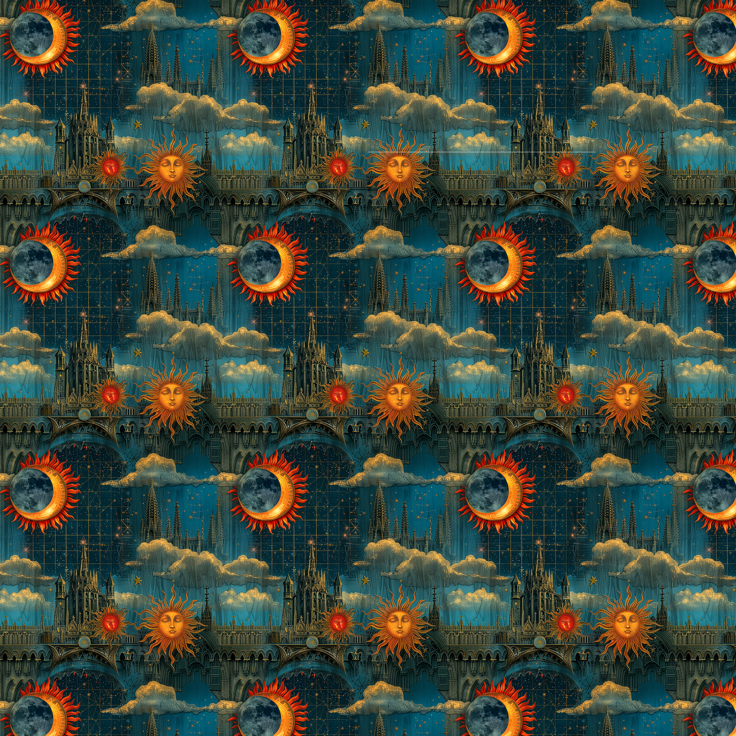 Celestial Sun and Moon Wrapping Paper – Colorful, Ethereal, and Uniquely Beautiful