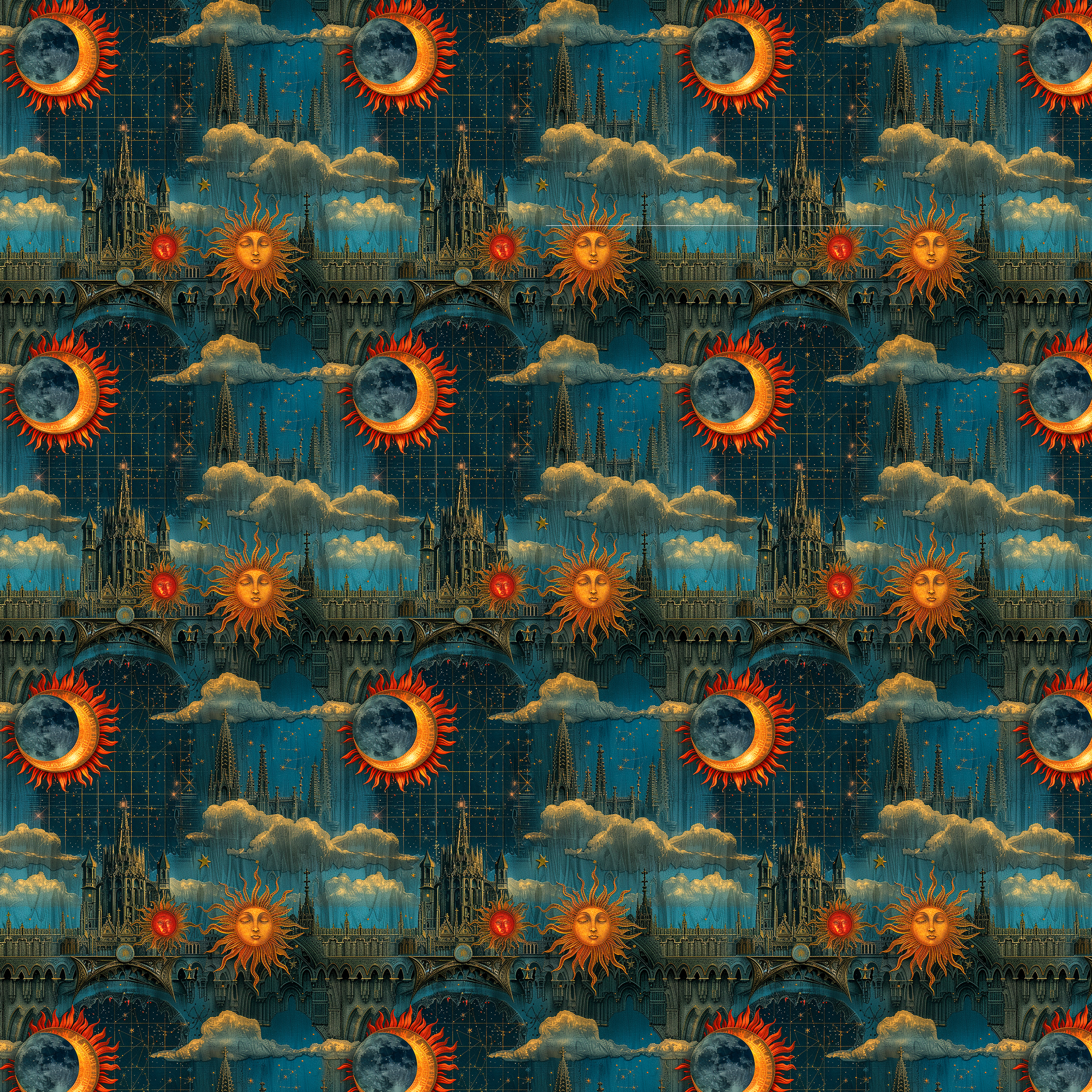 Celestial Sun and Moon Wrapping Paper: Ethereal Gift Wrap