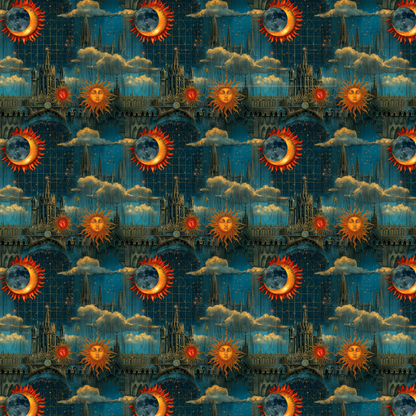 Celestial Sun and Moon Wrapping Paper – Colorful, Ethereal, and Uniquely Beautiful