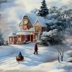 Vintage Christmas Wrapping Paper: Nostalgic Winter Sled Design