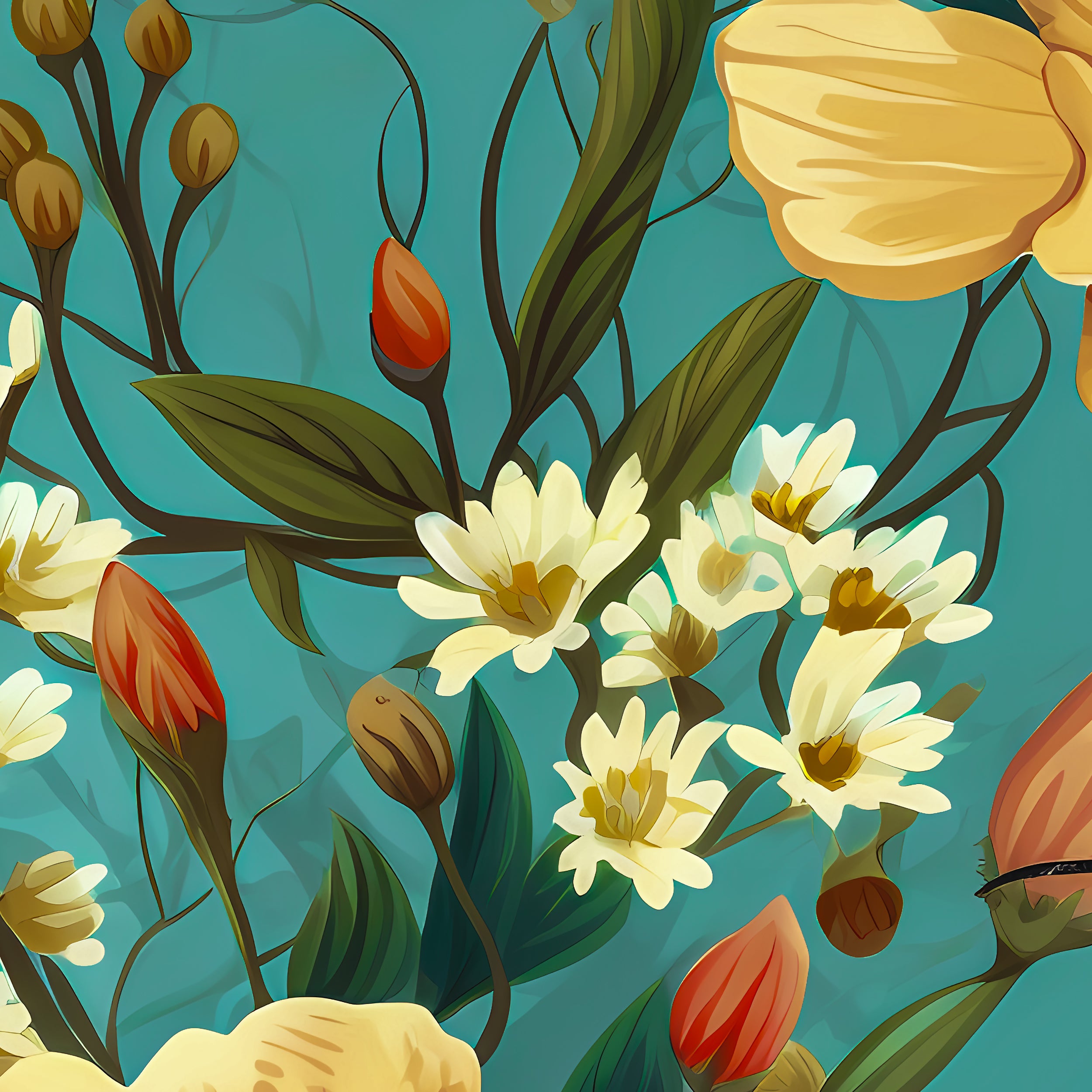 Bees and Flowers Wrapping Paper Rolls from The Curated Goose