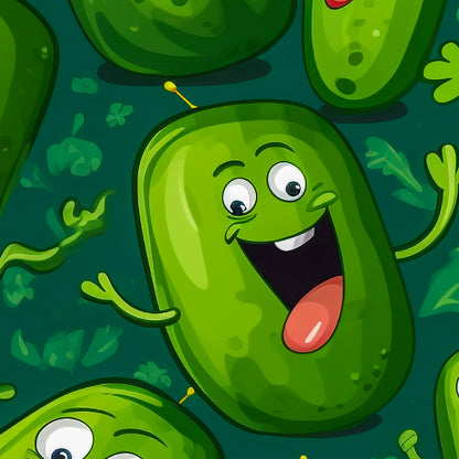 Pickle Power! Fun & Quirky Green Cartoon Pickle Wrapping Paper Rolls – Perfect for Any Occasion!