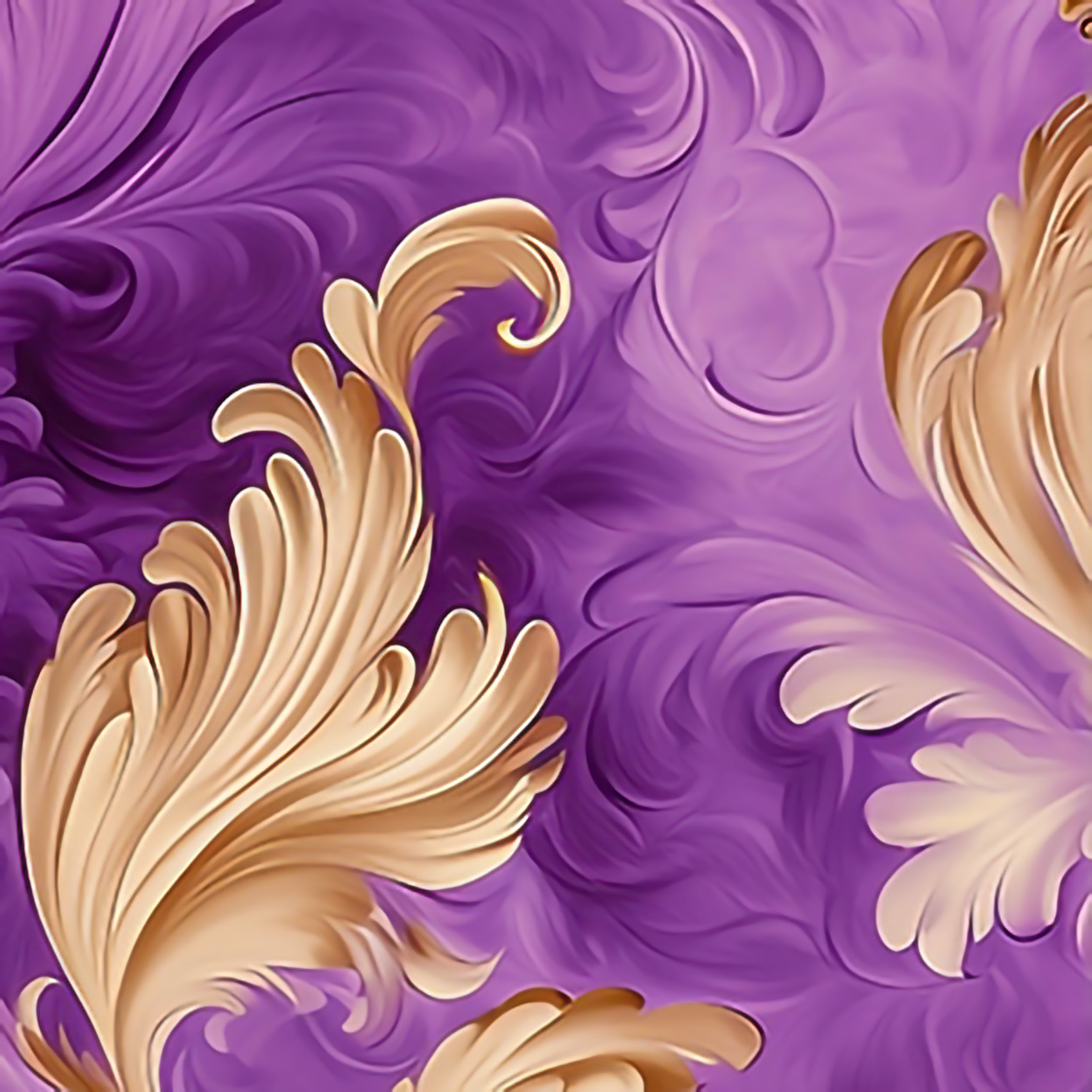 Watercolor Gift Wrap: Purple & Gold Floral, Luxurious 90-gsm Paper