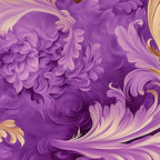 Watercolor Gift Wrap: Purple & Gold Floral, Luxurious 90-gsm Paper