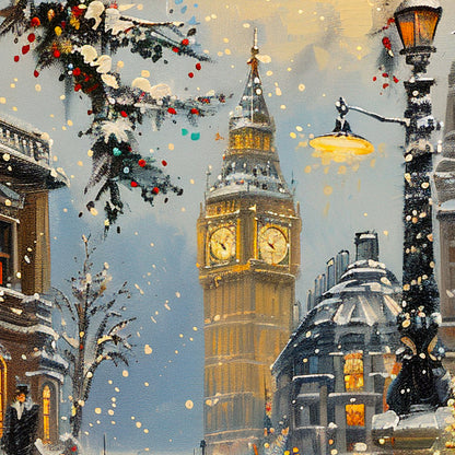 Snowy London Big Ben Wrapping Paper | Beautiful Victorian Winter Gift Wrap