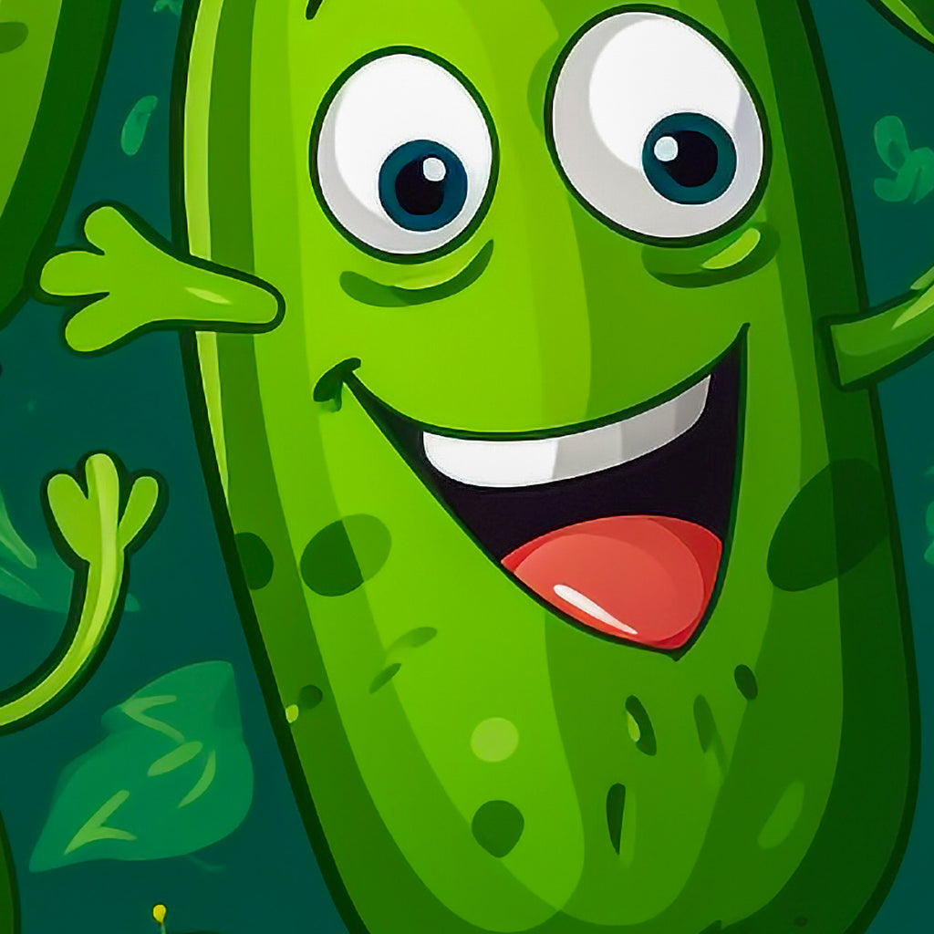 Cartoon Pickle Wrapping Paper: Quirky Green Gift Wrap