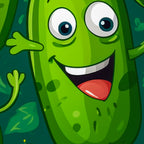 Cartoon Pickle Wrapping Paper: Quirky Green Gift Wrap