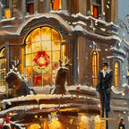Snowy London Big Ben Wrapping Paper: Victorian Winter Gift Wrap