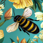 Bees and Flowers Wrapping Paper Rolls from The Curated Goose