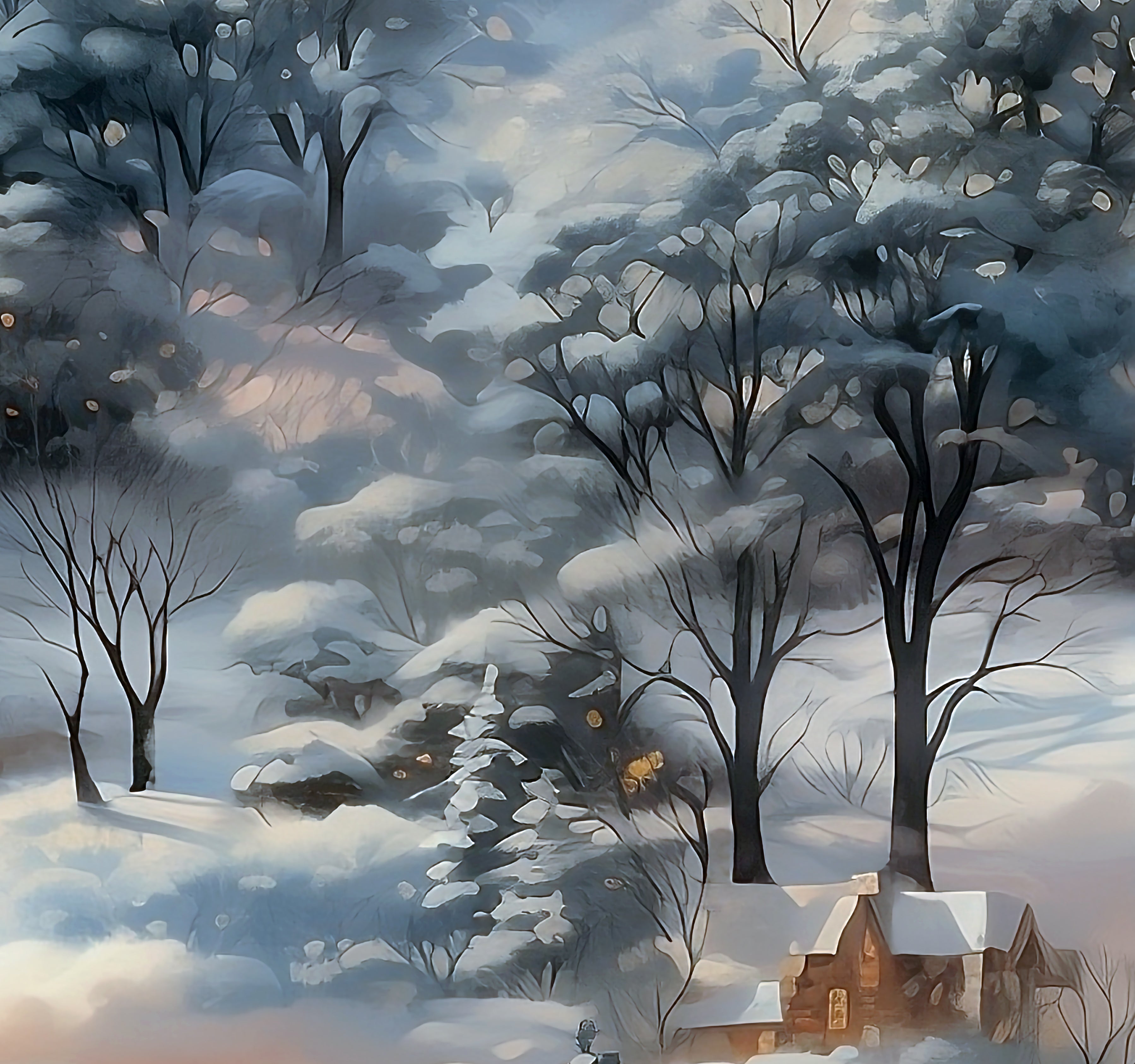 Vintage Christmas Wrapping Paper: Nostalgic Winter Sled Design