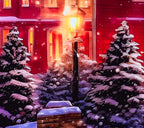 Snowy Winter Village Wrapping Paper Rolls – Nostalgic Holiday Charm with Horse Carriage Delight