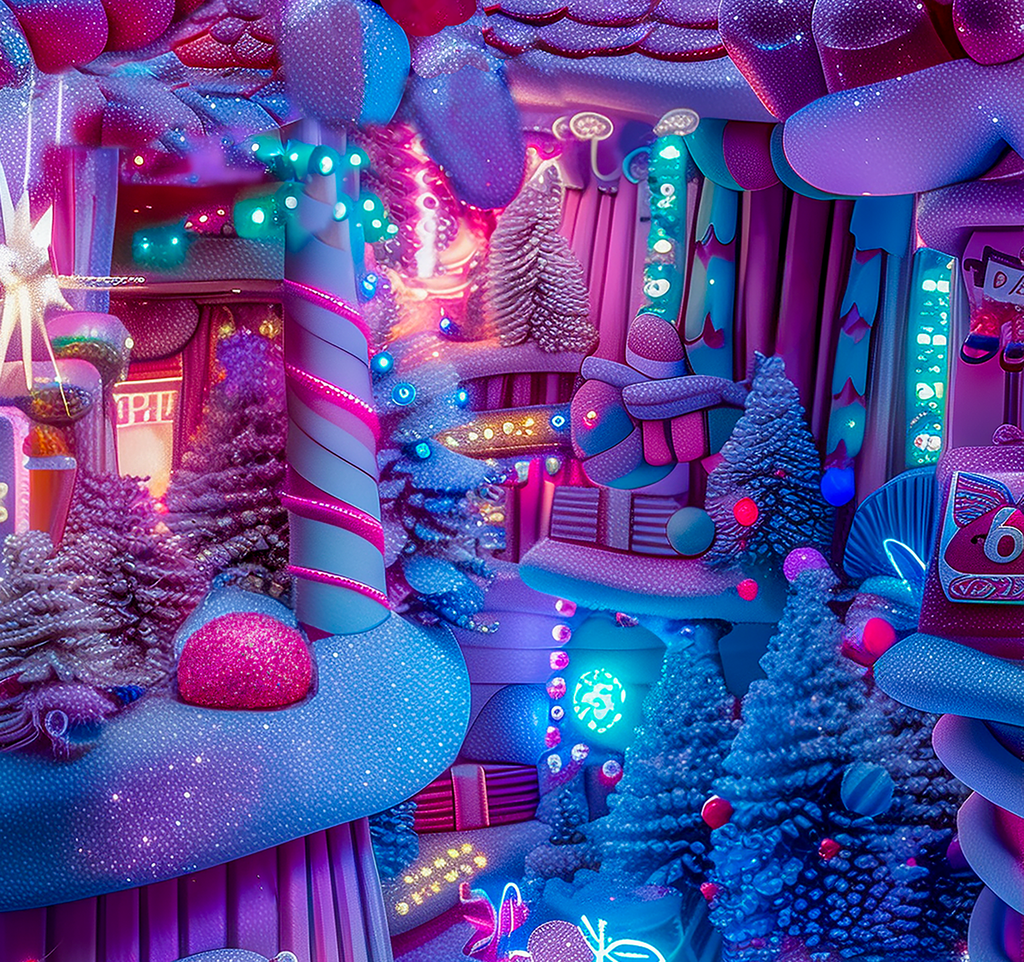 Santa’s Workshop Wonderland Wrapping Paper – A Magical and Glittery Journey to the North Pole