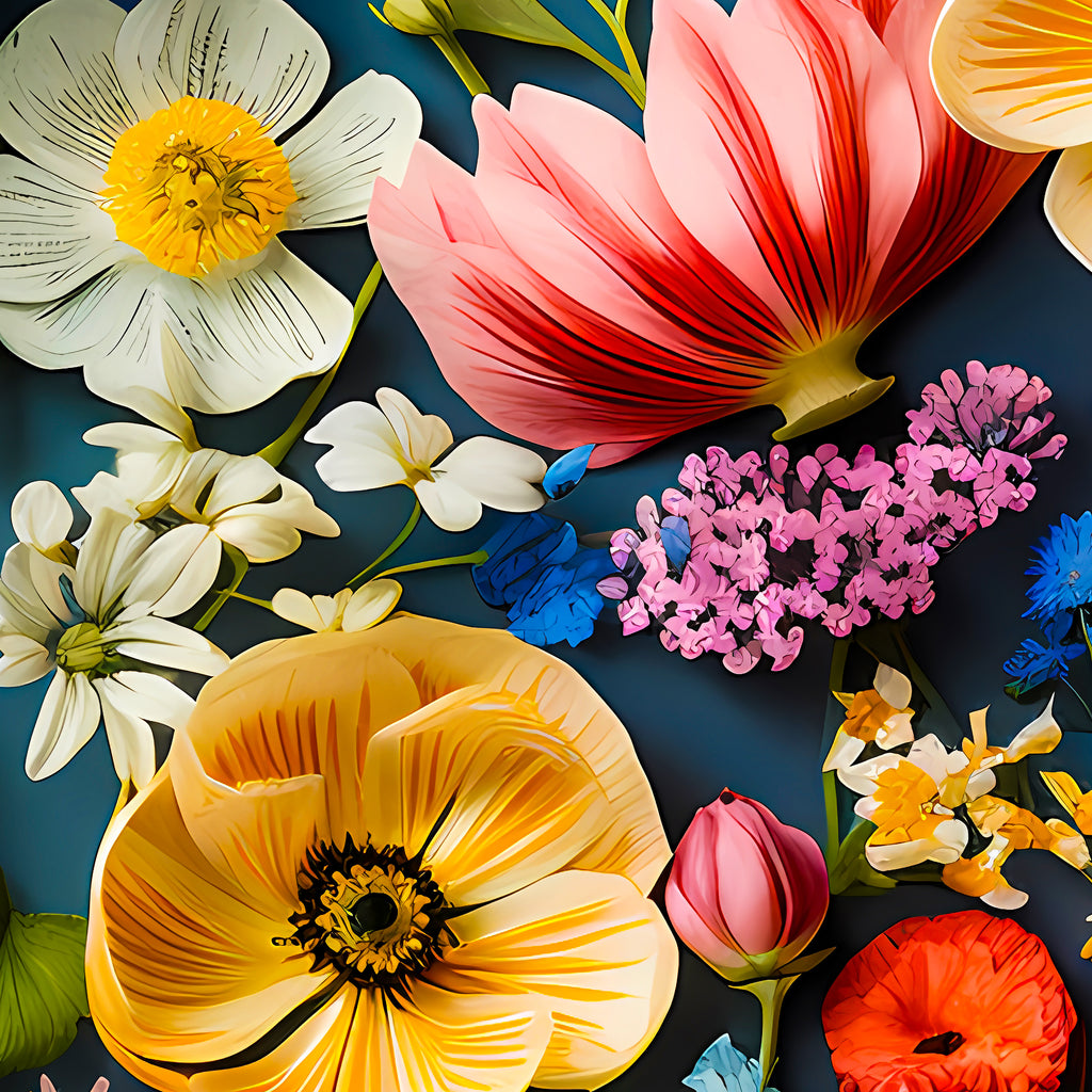 Stunning Wildflowers Wrapping Paper Rolls: Colorful Wildflowers, Vibrant Floral Print