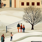 Nostalgic Hometown Christmas Wrapping Paper: Holiday Houses